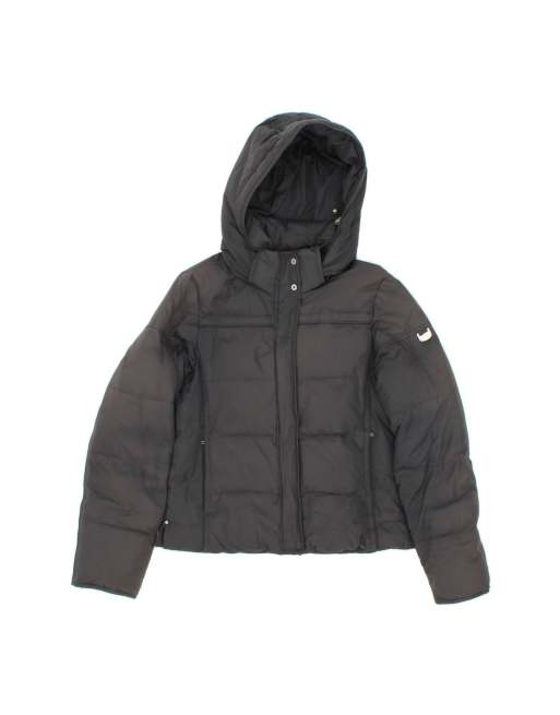Vintage Champion Hooded Padded Jacket UK 10 Small In Black