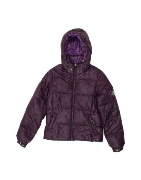 Vintage Champion Hooded Padded Jacket UK 10 Small In Purple - view 1