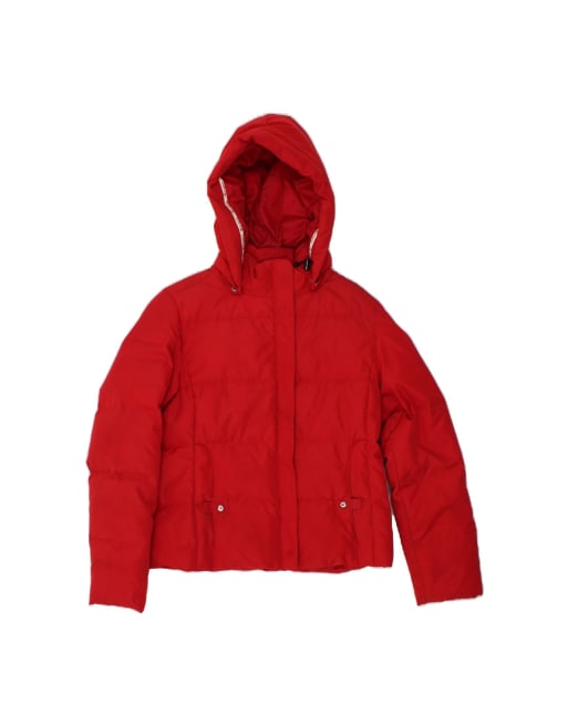 Vintage Champion Hooded Padded Jacket UK 10 Small In Red