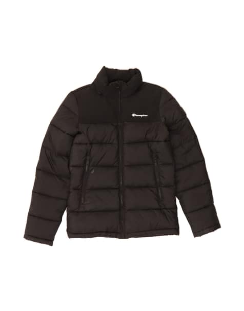 Vintage Champion Hooded Padded Jacket UK 36 Small In Black - view 1