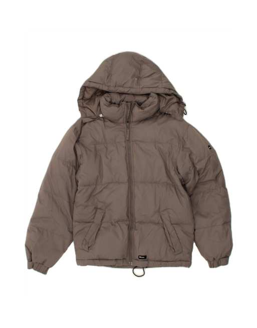 Vintage Champion Hooded Padded Jacket UK 36 Small In Grey
