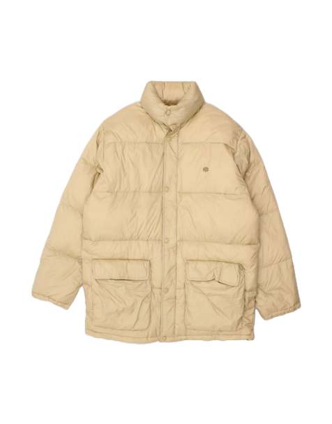 Vintage Champion Hooded Padded Jacket UK 40 Large In Beige - view 1