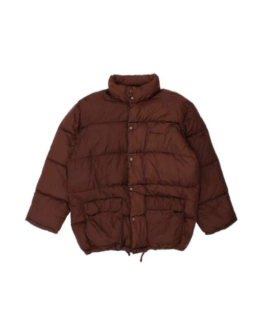 Vintage Champion Hooded Padded Jacket UK 42 XL In Brown
