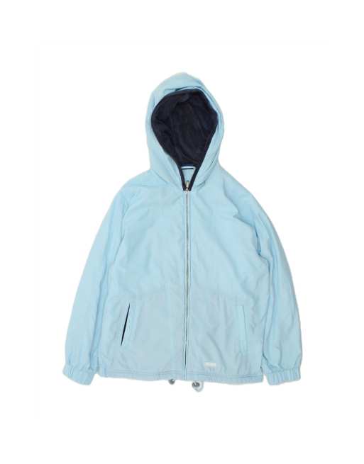 Vintage Champion Hooded Rain Jacket UK 14 Medium In Blue