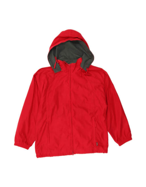 Vintage Champion Hooded Rain Jacket UK 14 Medium In Red