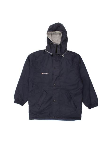 Vintage Champion Hooded Rain Jacket UK 36 Small In Blue - view 1