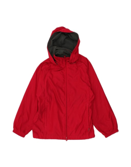 Vintage Champion Hooded Rain Jacket UK 36 Small In Red
