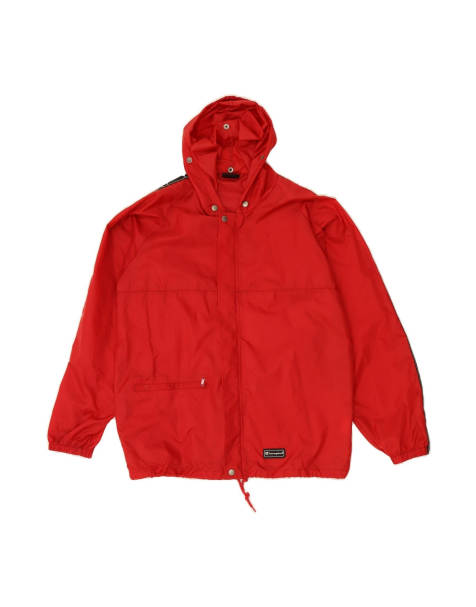 Vintage Champion Hooded Rain Jacket UK 36 Small In Red - view 1