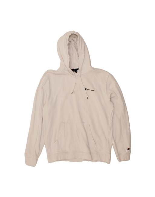 Vintage Champion Hoodie Jumper Large In White