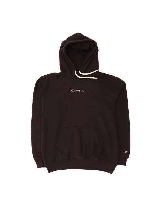 Vintage Champion Hoodie Jumper Medium In Black