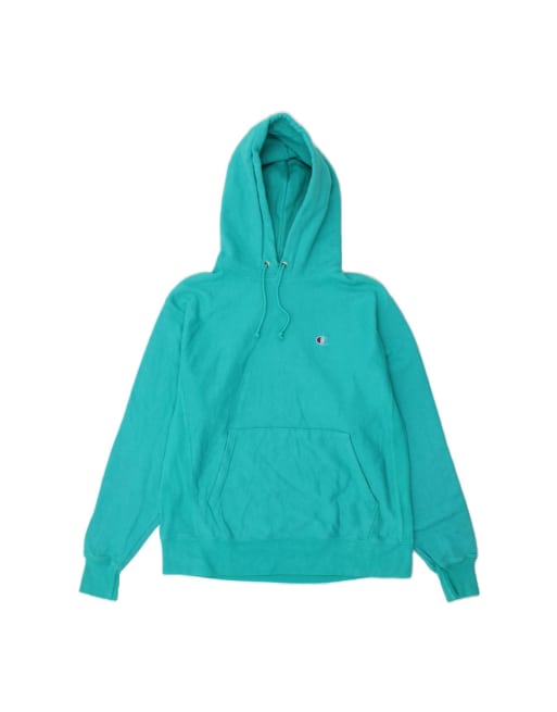 Vintage Champion Hoodie Jumper Medium In Blue