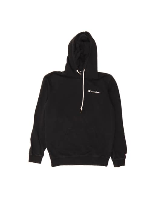 Vintage Champion Hoodie Jumper Small In Black