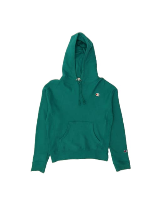 Vintage Champion Hoodie Jumper UK 10 Small In Green