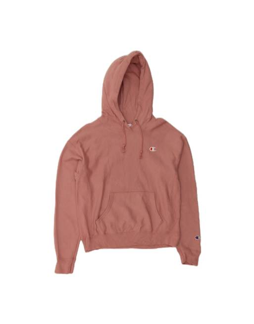 Vintage Champion Hoodie Jumper UK 14 Medium In Pink