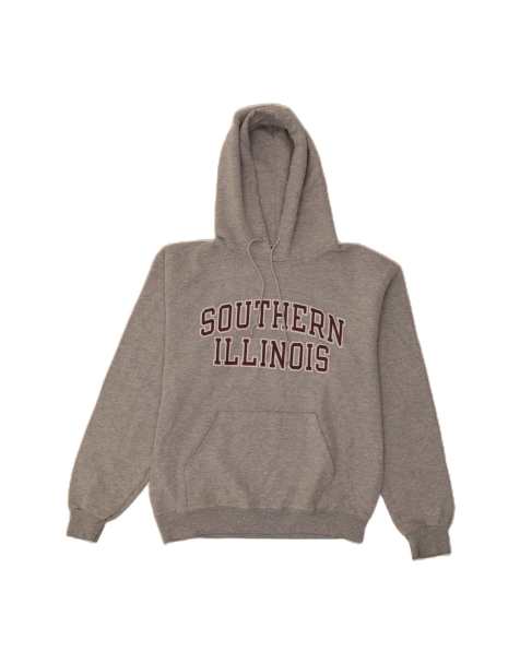 Vintage Champion Illinois Graphic Hoodie Jumper UK 14 Medium In Grey - view 1