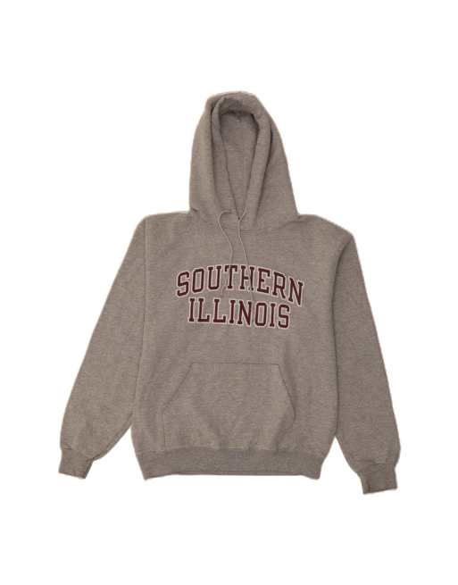Vintage Champion Illinois Graphic Hoodie Jumper UK 14 Medium In Grey