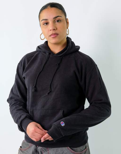 Vintage Champion L Hoodie Black Zip Up ASOS