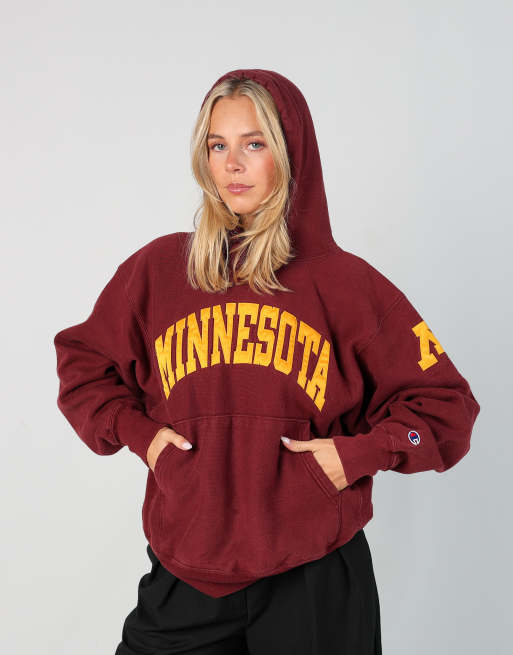 Vintage Champion m hoodie in burgundy red