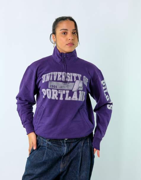 Vintage Champion M Sweatshirt Purple Quarter Zip - view 1