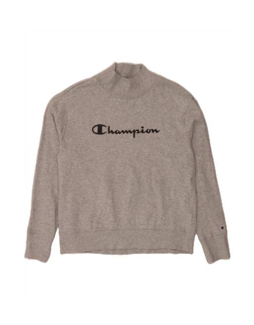 Vintage Champion Oversized Graphic Sweatshirt Jumper UK 16 Large In Grey