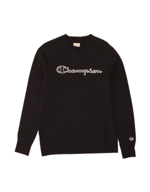 Vintage Champion Petit Graphic Sweatshirt Jumper Small In Black