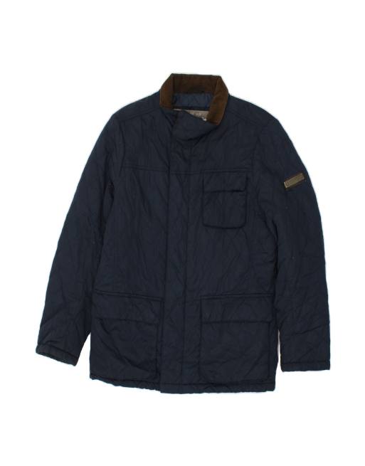 Vintage Champion Quilted Jacket UK 38 Medium In Blue