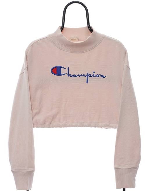 Vintage Champion reworked size XS cropped sweatshirt in pink