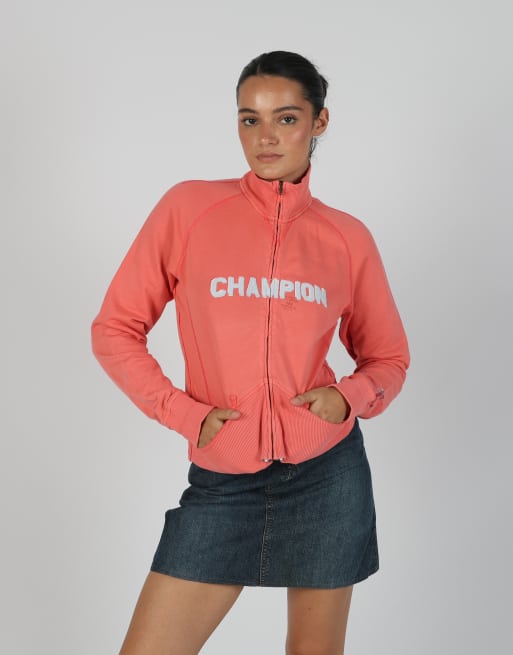 Vintage Champion S hoodie in coral