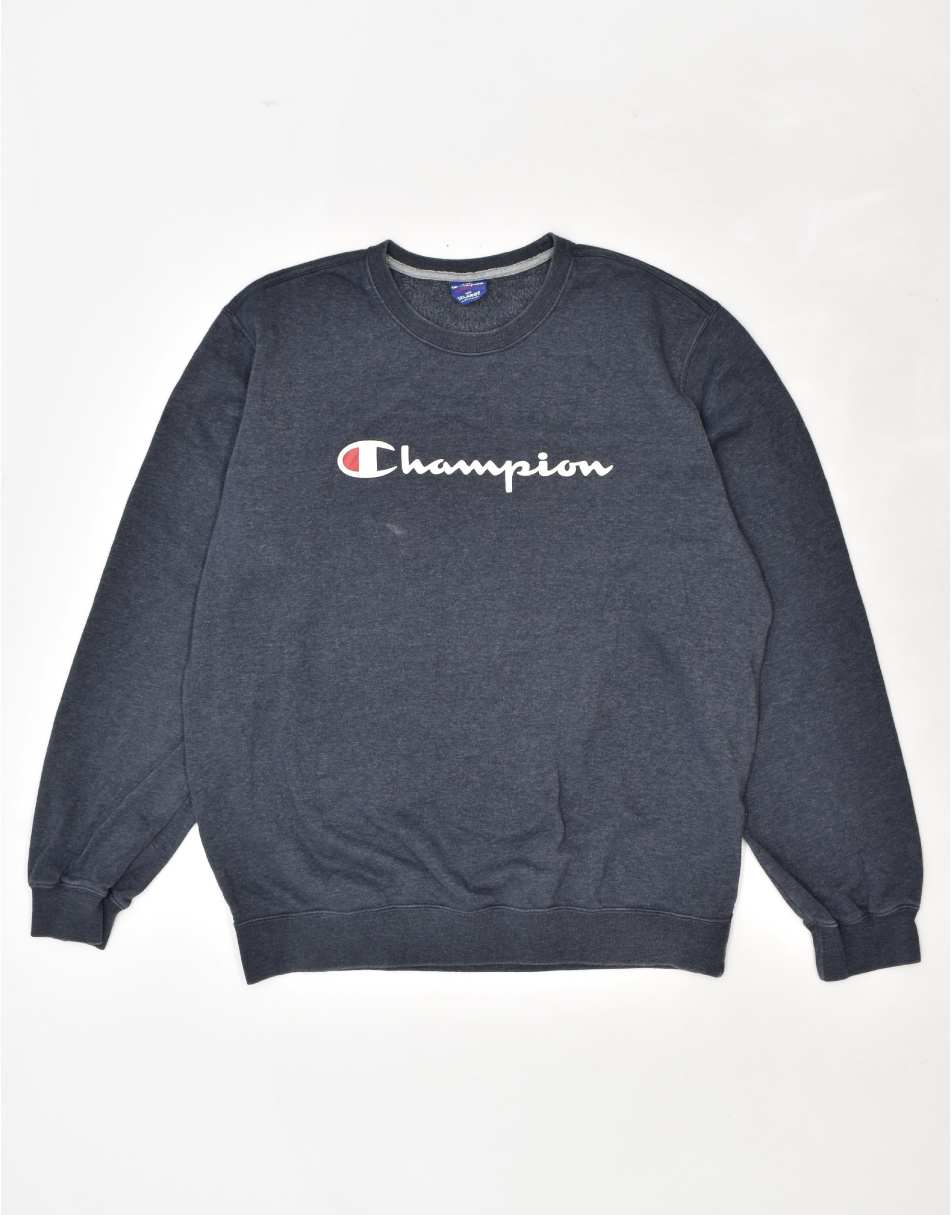 Vintage Champion Size 2XL graphic sweatshirt jumper in grey