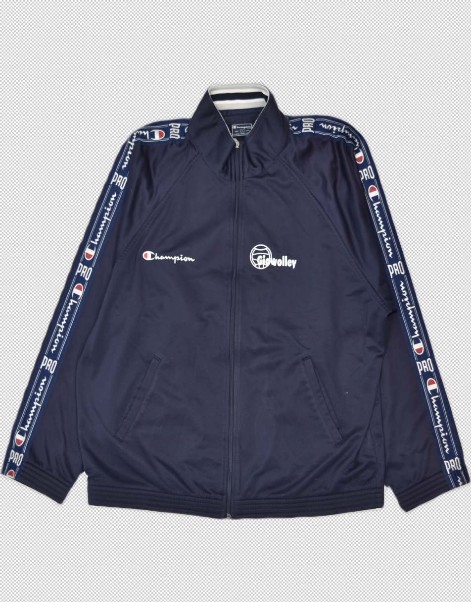 Vintage Champion Size L 90s graphic tracksuit jacket in navy