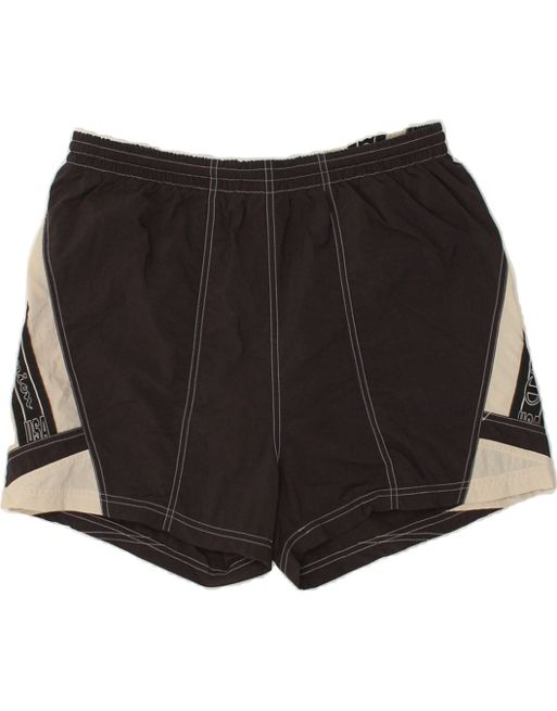 Vintage Champion Size L Colourblock Graphic Sport Shorts in Black