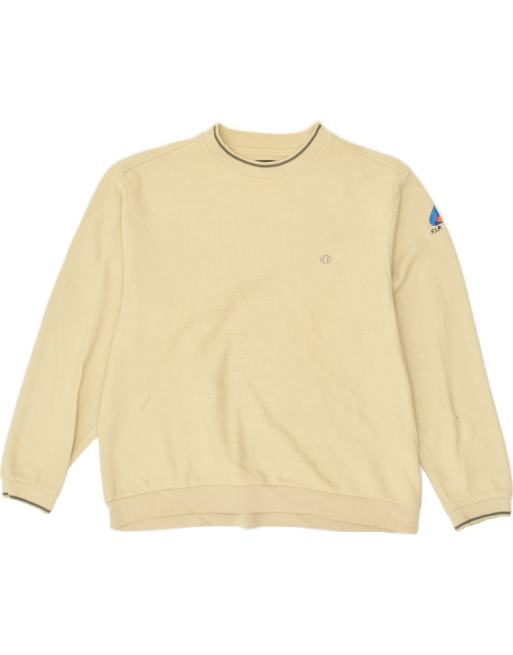 Vintage Champion Size L Crew Neck Jumper Sweater in Beige