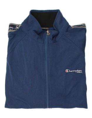 Vintage Champion Size L Tracksuit Top Jacket in Navy Blue
