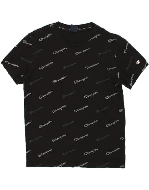 Vintage Champion Size M Graphic T-Shirt Top in Black - view 1
