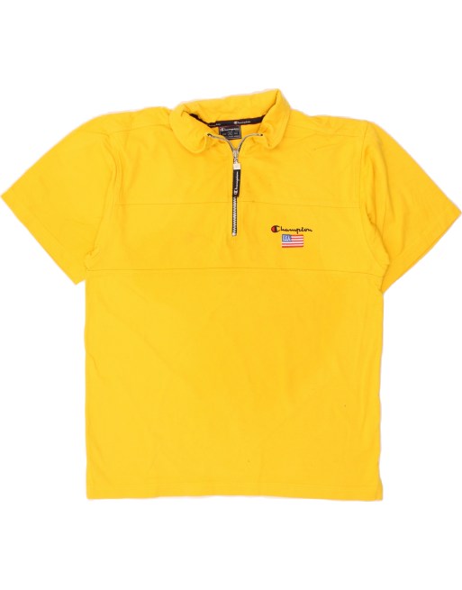 Vintage Champion Size M Polo Shirt in Yellow