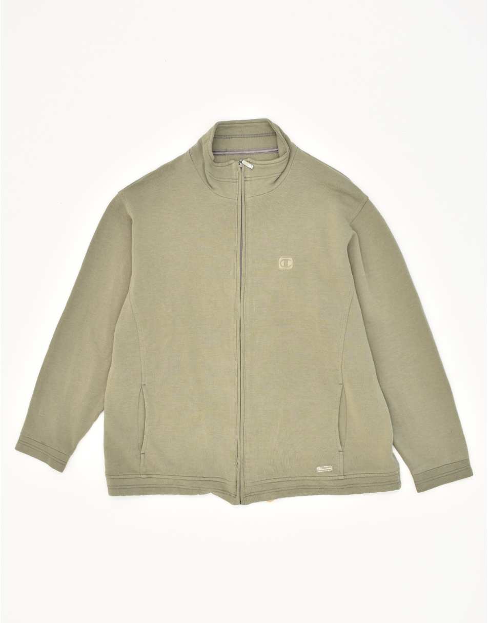Vintage Champion Size M Tracksuit Top Jacket in Khaki