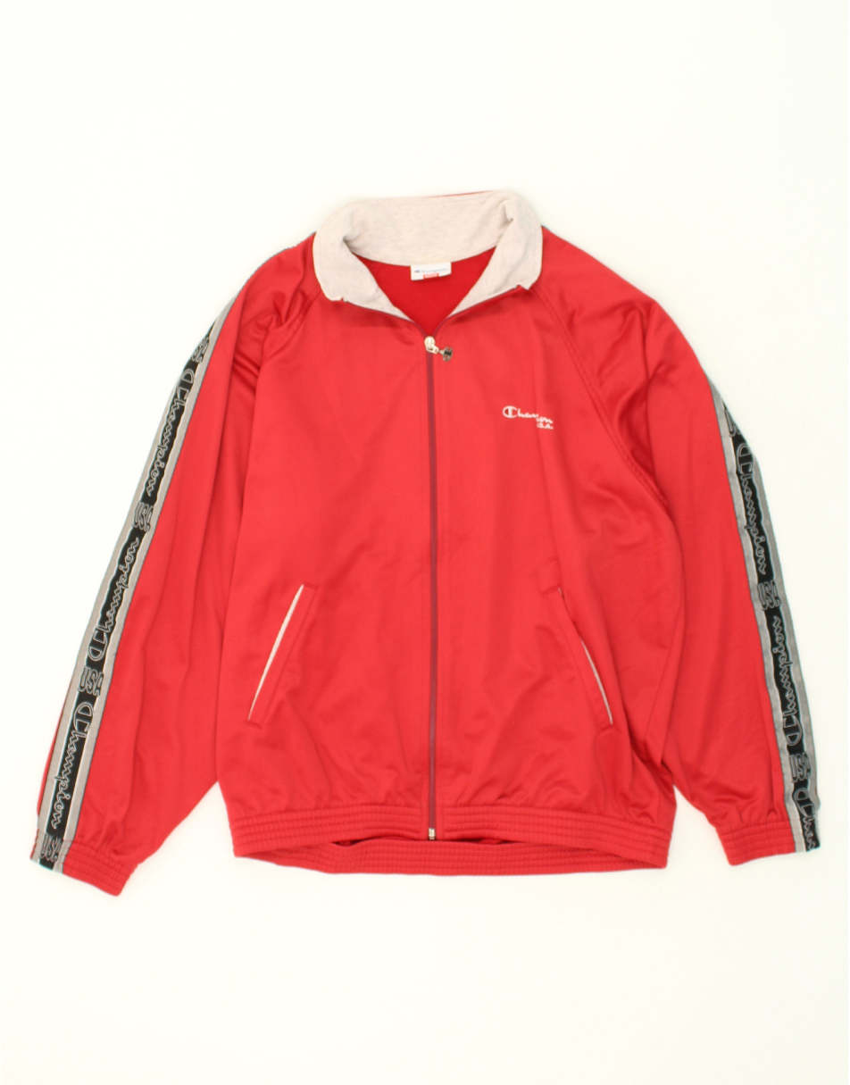Vintage Champion Size M Tracksuit Top Jacket in Red