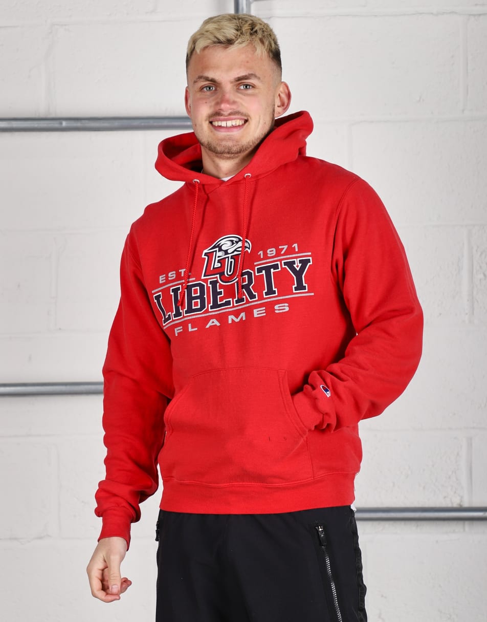 Vintage Champion Size S college hoodie in red