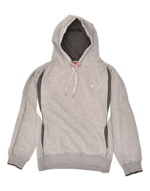 zip pocket Champion Size S Colourblock Hoodie Jumper in Grey