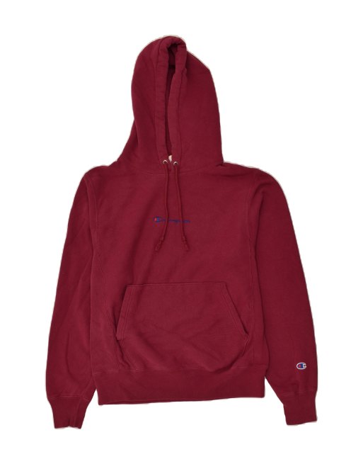 ClassicfuncenterShops Vintage Champion Size S Graphic Hoodie Jumper in Maroon Kids Black Chouelle Down Jacket