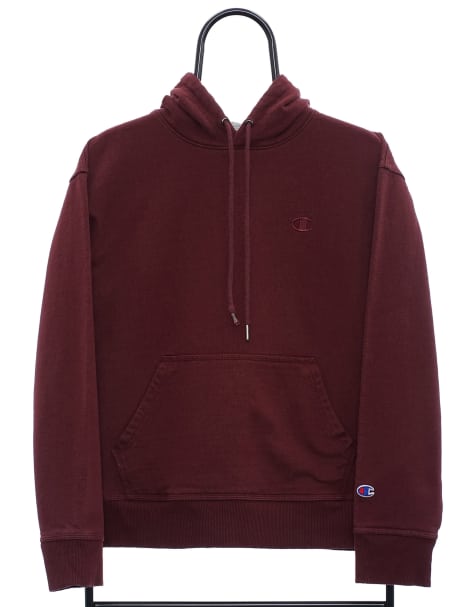 Vintage Champion Size S Hoodie In Maroon - view 1