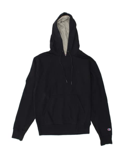 Vintage Champion Size S Hoodie Jumper in Navy Blue - view 1