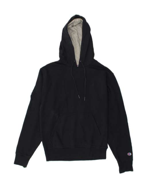 Vintage Champion Size S Hoodie Jumper in Navy Blue