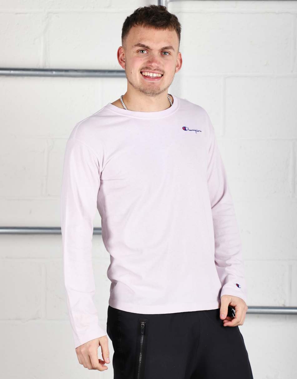 Vintage Champion Size S long sleeve logo top in pink