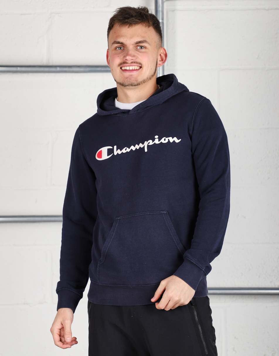 Vintage Champion Size S pullover lounge hoodie in navy