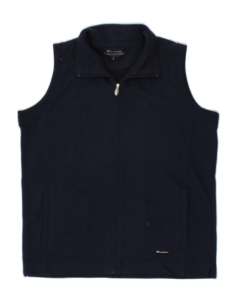 Vintage Champion Size S Sleeveless Tracksuit Top Jacket in Navy Blue - view 1