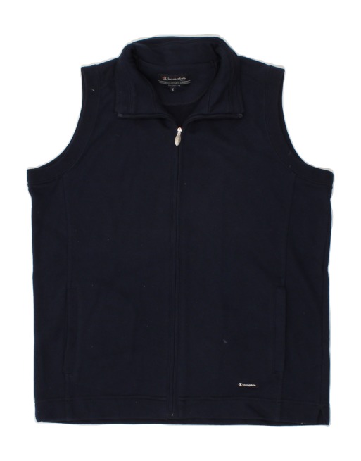 Vintage Champion Size S Sleeveless Tracksuit Top Jacket in Navy Blue