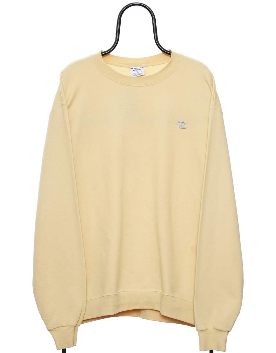 Vintage Champion Size XL Sweat-shirt Logo In Yellow