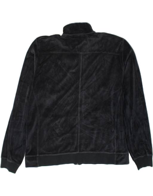 Vintage Champion Size XL Velour Tracksuit Top Jacket in Navy Blue, 2 of 4