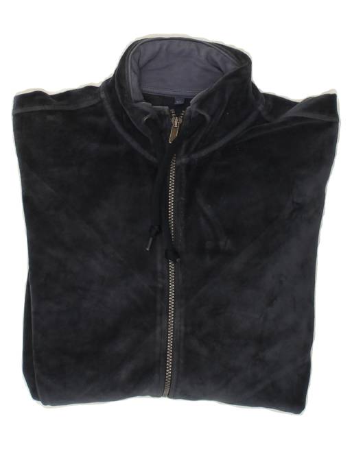 Vintage Champion Size XL Velour Tracksuit Top Jacket in Navy Blue, 4 of 4